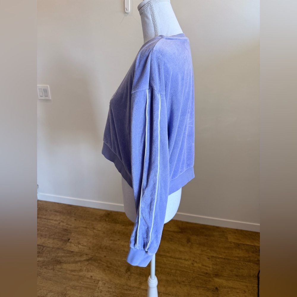 Nike Lavender Cropped Terry Crewneck Size Small Athleisure Comfy Trendy - Picture 4 of 8